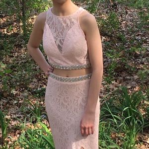 2 piece prom dress